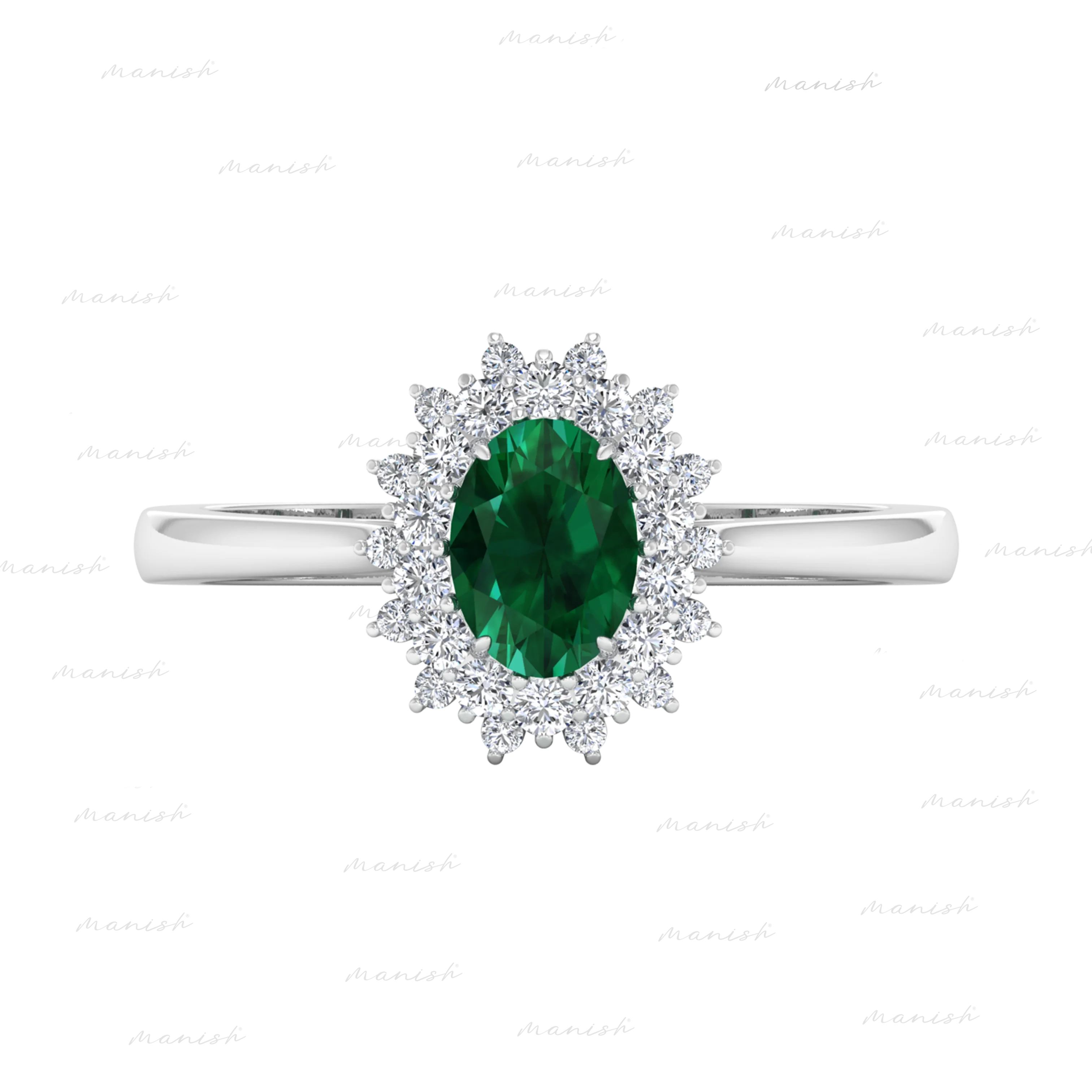 Ele Diamond and Emerald Ring